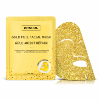 Oem Top Quality Hot Selling Gold Foil Face Mask 24k Gold Private Label Repair Face Sheet Gold Foil Facial Mask Sheet