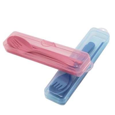 OEM Packing Storage Plastic Children Tableware Camping Chopstick Knife Spoon Fork Kit Flatware Travel Cutlery Set with Case